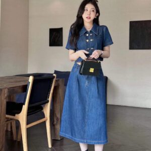 Set váy denim